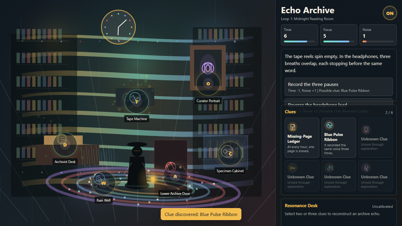 Echo Archive Mystery gameplay screenshot