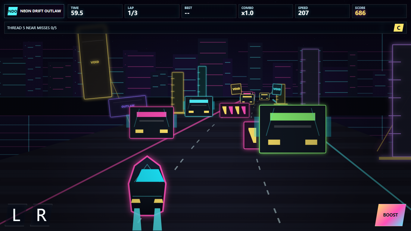Neon Drift Outlaw gameplay screenshot