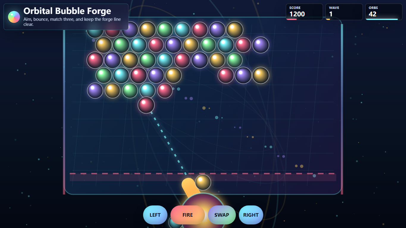 Orbital Bubble Forge gameplay screenshot