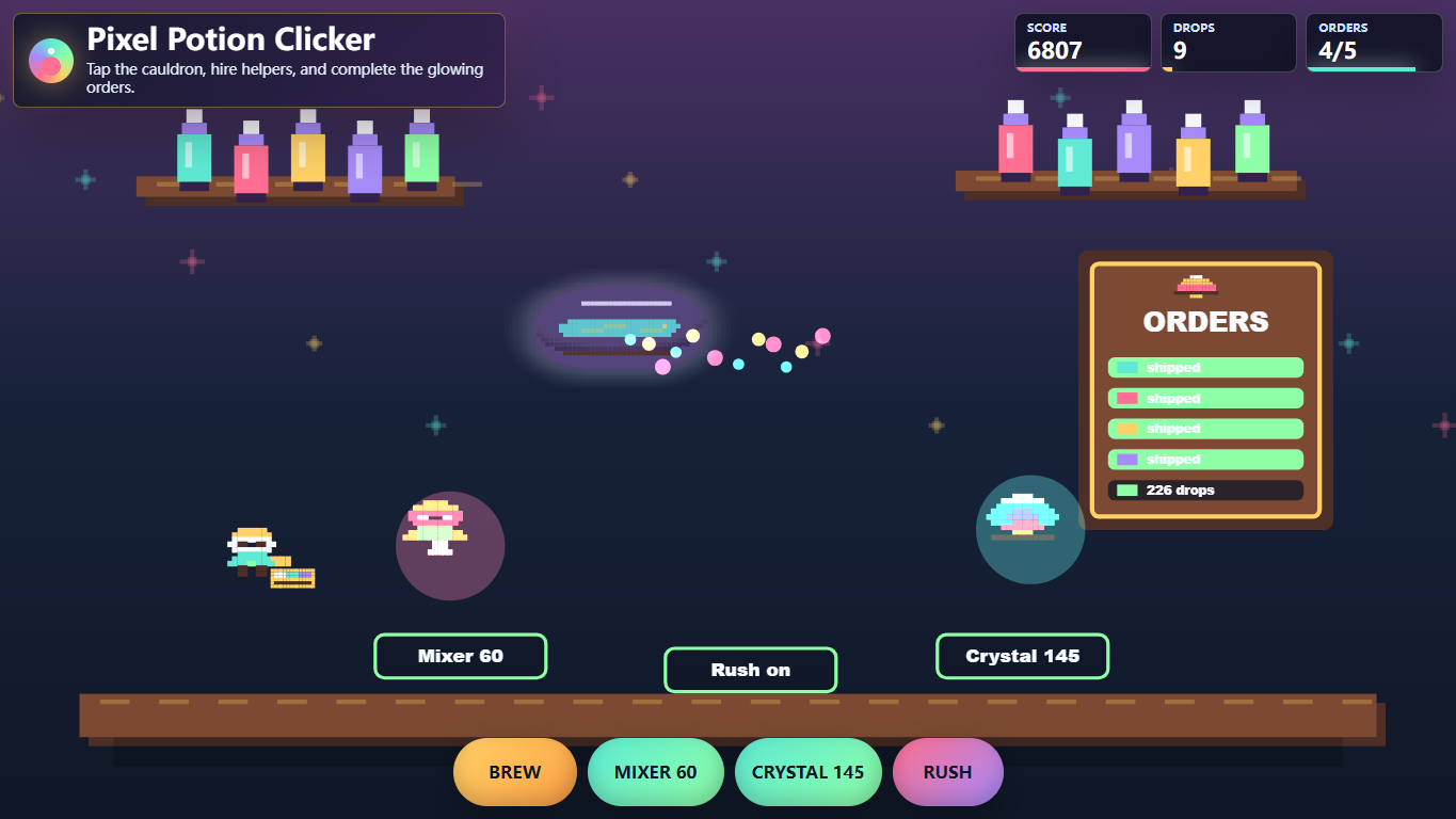 Pixel Potion Clicker gameplay screenshot