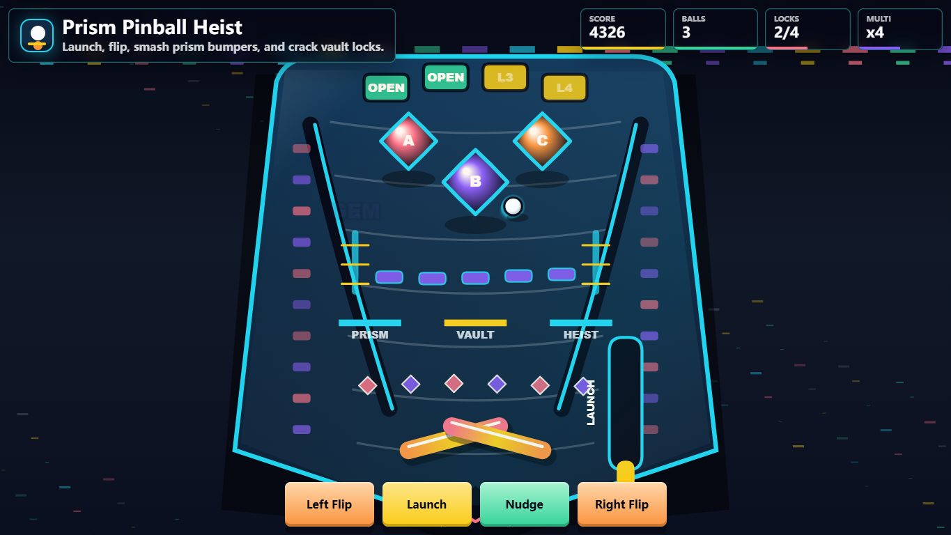 Prism Pinball Heist gameplay screenshot