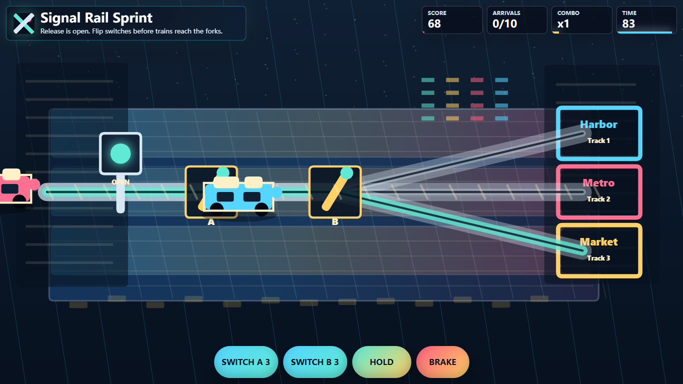 Signal Rail Sprint gameplay screenshot