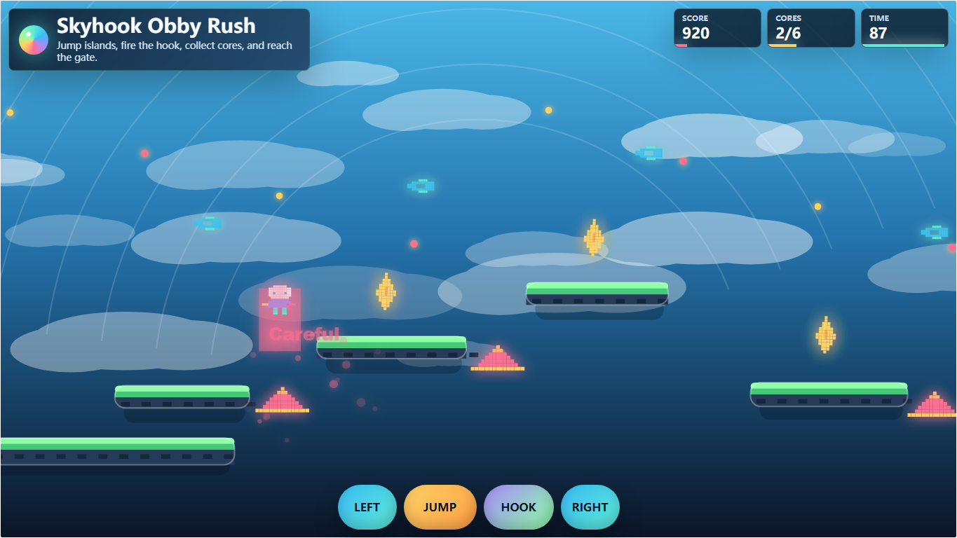 Skyhook Obby Rush gameplay screenshot