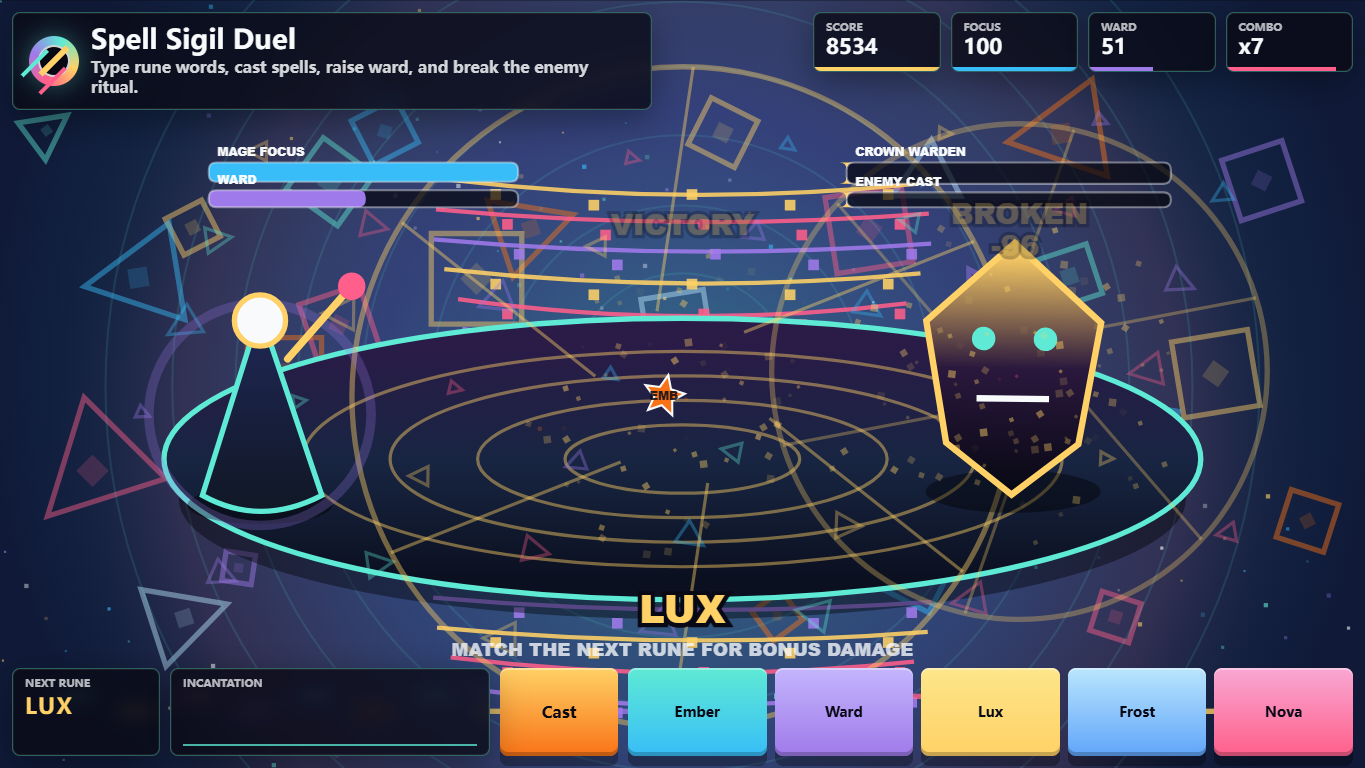 Spell Sigil Duel gameplay screenshot